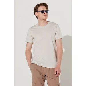 Altınyıldız Classics Erkek Gri Slim Fit Dar Kesim %100 Pamuk Bisiklet Yaka Tişört