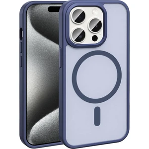 Apple iPhone 15 Pro Kılıf Magsafe Şarj Özellikli Mat Arka Yüzey Mkst Sio Kapak-Lacivert