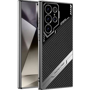 Galaxy S24 Ultra Kılıf Kamera Korumalı Karbon Tasarım Mkst Yeni Seri Procase Kapak-Siyah Karbon