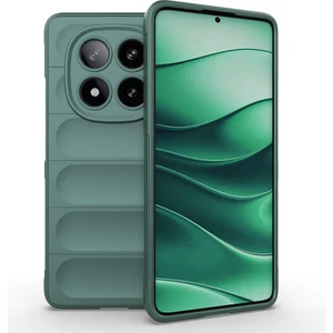 Redmi Note 14 5g Kılıf Esnek Tpu Oyuklu Arka Yüzey Tasarımlı Mkst Etnik Silikon Kapak - Koyu Yeşil