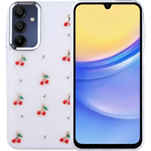 Galaxy A15 Kılıf Airbag Tasarımlı Simli Şeffaf Mkst Kutup Kapak - Kiraz