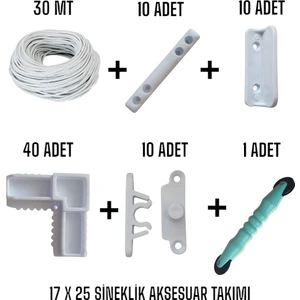 17X25 Sineklik Aksesuar Takımı (Büyük Paket )– Kolay Montaj, Dayanıklı Malzeme