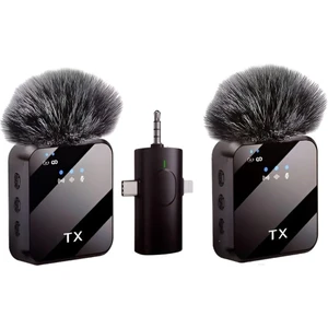 3in1 Type-C Lightning 3.5mm Çıkışlı Ikili Kablosuz Hd Wireless Yaka Mikrofonu F11-2