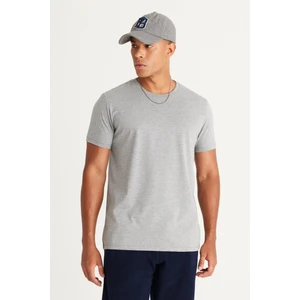 Altınyıldız Classics Erkek Koyu Gri Pamuklu Slim Fit Dar Kesim Bisiklet Yaka Tişört