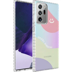 Galaxy Note 20 Ultra Kılıf Airbag Kenarlı Renkli Desenli Silikon Mkst Elegans Kapak-No7