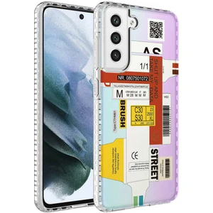 Galaxy S21 Fe Kılıf Airbag Kenarlı Renkli Desenli Silikon Mkst Elegans Kapak-No2