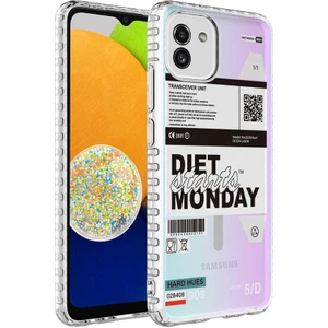 Galaxy A03 Kılıf Airbag Kenarlı Renkli Desenli Silikon Mkst Elegans Kapak-No5