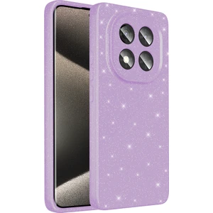 Redmi Note 14 Pro Plus Kılıf Kamera Korumalı Simli Lüks Mkst Koton Kapak - Lila