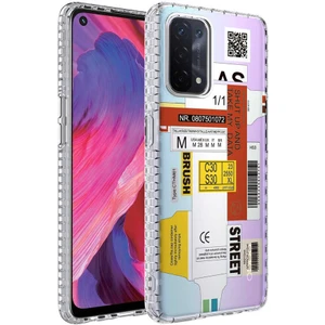 Oppo A74 4g Kılıf Airbag Kenarlı Renkli Desenli Silikon Mkst Elegans Kapak-No2