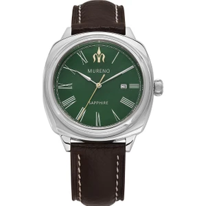 Safir Cam / 10 Atm / Paslanmaz Çelik (316L) / Hakiki Deri Klasik Erkek Kol Saati V1