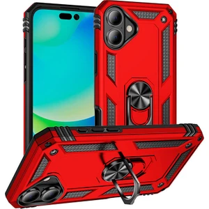 Apple iPhone 16 Plus Kılıf Mkst Vega Kapak-Kırmızı