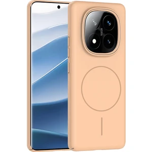 Redmi Note 14 Pro Plus Kılıf Magsafe Şarj Özellikli Mkst Ruby Silikon Kapak - Desert Titanyum