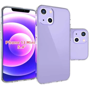 iPhone 13 Mini Kılıf Mkst Süper Silikon Kapak-Renksiz