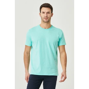 Altınyıldız Classics Erkek Turkuaz %100 Pamuk Slim Fit Dar Kesim Bisiklet Yaka Tişört