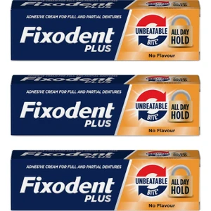 Plus Extra Güçlü Diş Protez Yapıştırıcı Tat Içermez Krem 57 gr 3 Adet