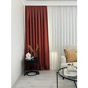 Kiremit Keten Fon Perde Sık Pile