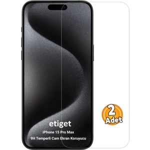 iPhone 15 Pro Max Temperli 9H Cam Ekran Koruyucu (2 ADET)