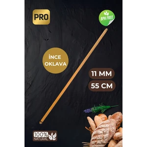 1 Adet Ince Oklava - 55 cm Uzunluk, 11 mm Kalınlık | Hamur Açma ve Şekillendirmeye Çok Uygun