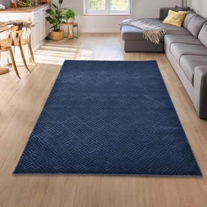 Latte Lacivert Yumuşak Peluş Dokuma Halı Yolluk Çocuk Odası Oturma Odası Salon Mutfak Halısı Y499A_WD26