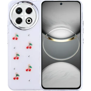 Tecno Spark 30 Pro Kılıf Airbag Tasarımlı Simli Şeffaf Mkst Kutup Kapak - Kiraz