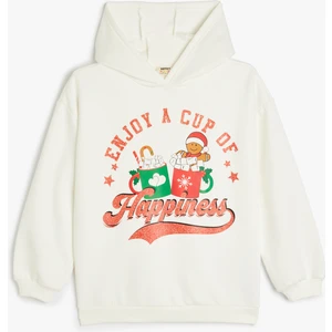 Yılbaşı Temalı Pullu Payetli Fiyonk Detaylı Sweat