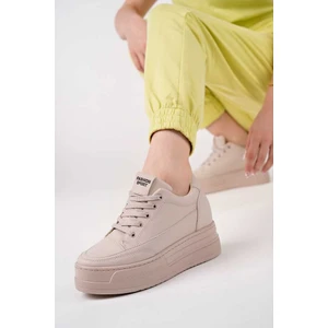 BAHRİNA K-72 Kadın Yüksek Taban Gizli Topuk Spor Ayakkabı (8 CM TOPUK)