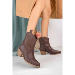 BAHRİNA Western Acı Kahve Kısa Kovboy Çizme