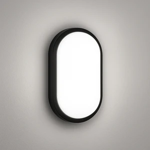20W  Aydos-20 Oval LED Nem Su Geçirmez Banyo Bahçe Modern Tavan Lambası Aplik Aydınlatma Siyah Kasa Beyaz Işık