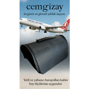 Cemgizay Çanta Kedi ve Köpek Taşıma Çantası 40x30x23 cm Kabin Boy