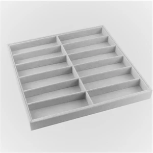 Yerli Üretim Havana Model Süet Kumaş Gri Renk 36-38 cm Çekmece Ici Gözlük Standı