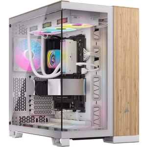 Corsaır 6500X Mid-Tower Dual Chamber Pc Case - White/bamboo Wood (CC-9011284-WW)