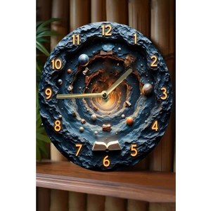 Sessiz Yuvarlak Ahşap Duvar Saati, Kuvars Hareketli 3D Görünümlü 2d Saat SDW069