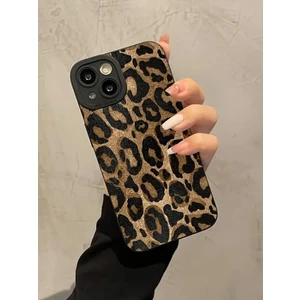 Iphone 13-14 Uyumlu Kılıf Mat Sarı Leopar Desenli Darbelere Dayanıklı Yumuşak Kamera Korumalı Kapak