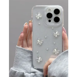 Apple iPhone 16 Pro Uyumlu Kılıf Çiçek Kelebek Darbeye Karşı Dayanıklı Yumuşak Silikon Kapak