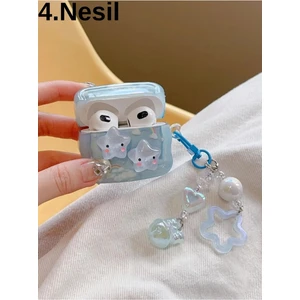 KVK Privacy 4. Nesil Uyumlu 2024 Kulaklık Kılıfı Premium Mavi Yıldız Işıltılı