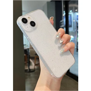 Apple Iphone 15 Plus/14 Plus Uyumlu Şeffaf Kılıf Simli 2.0mm Darbeye Dayanıkl Silikon Yumuşak Kapak