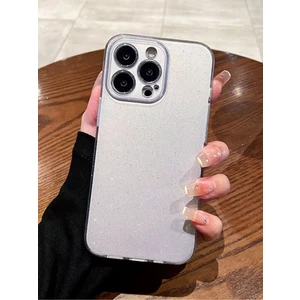 Apple iPhone 16 Pro Max Kılıf Simli Ince Darbe Dayanıklı Silikon Parlak Yumuşak Kapak Silver