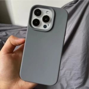 Iphone 14 Pro Max Kılıf Kadife Lansman Soft Yumuşak Liquid Silikon Kamera Korumalı Kapak Gri