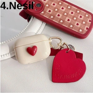 KVK Privacy 4. Nesil Uyumlu 2024 Kulaklık Kılıfı Kırmızı Kalp Kopçalı