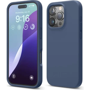 Apple iPhone 16 Pro Max Kılıf Kadife Lansman Yumuşak Liquid Silikon Kamera Korumalı Kapak Lacivert