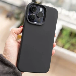 Iphone 14 Pro Max Kılıf Kadife Lansman Soft Yumuşak Liquid Silikon Kamera Korumalı Kapak Siyah