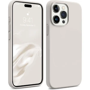 iPhone 15 Pro Kılıf Kadife Lansman Soft Yumuşak Liquid Silikon Kamera Korumalı Kapak Taş
