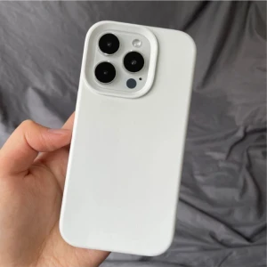 Iphone 14 Pro Max Kılıf Kadife Lansman Soft Yumuşak Liquid Silikon Kamera Korumalı Kapak Beyaz