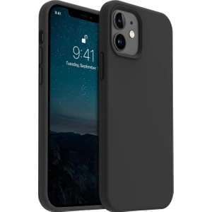 iPhone 12/12PRO Kılıf Kadife Lansman Soft Yumuşak Liquid Silikon Kamera Korumalı Kapak Siyah