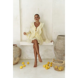 Aliza Sarı Gömlek Şort Takım