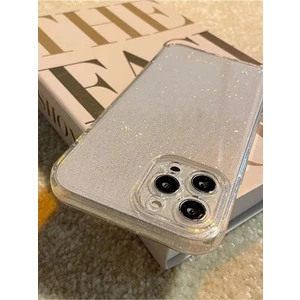 Apple iPhone 16 Pro Uyumlu Şeffaf Kılıf Simli 2.0mm Darbeye Dayanıklı Silikon Yumuşak Kapak