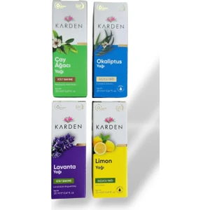 Yaz Destek Seti Bitkisel Yağlar 4'lü (Lavanta Yağı 20ML, Okaliptus Yağı 20ML , limon Yağı 20 ML, Çay Ağacı Yağı 20ML)