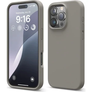 Apple iPhone 16 Pro Max Kılıf Kadife Lansman Soft Yumuşak Liquid Silikon Kamera Korumalı Kapak Grey