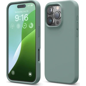 Apple iPhone 16 Pro Max Kılıf Kadife Lansman Soft Yumuşak Liquid Silikon Kamera Korumalı Kapak Yeşil
