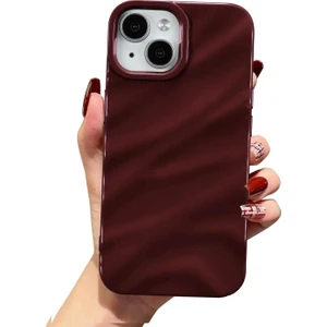 Iphone 15 Uyumlu Kılıf Lüks Parlak Elektroliz Darbelere Karşı Dayanıklı Yumuşak Kapak Bordo